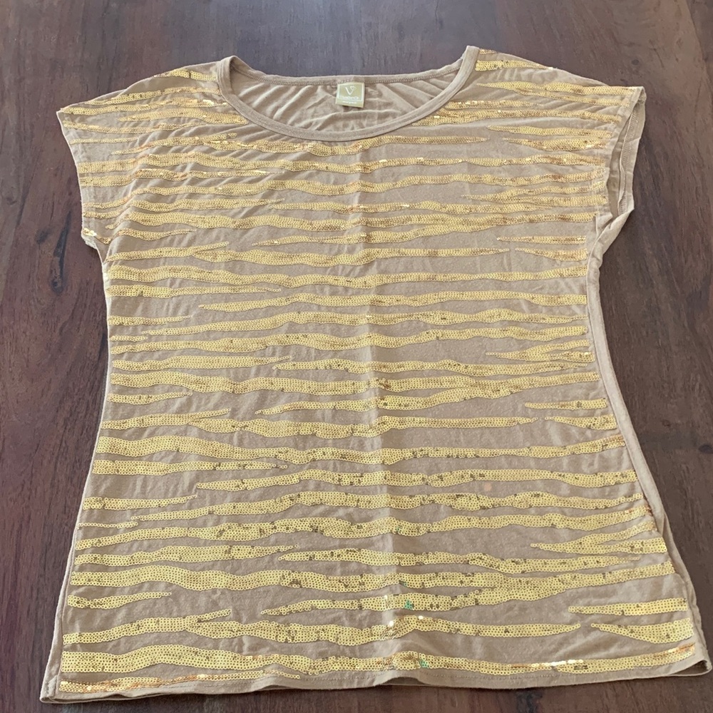 Gold Sequin Women's Top, Sz M
